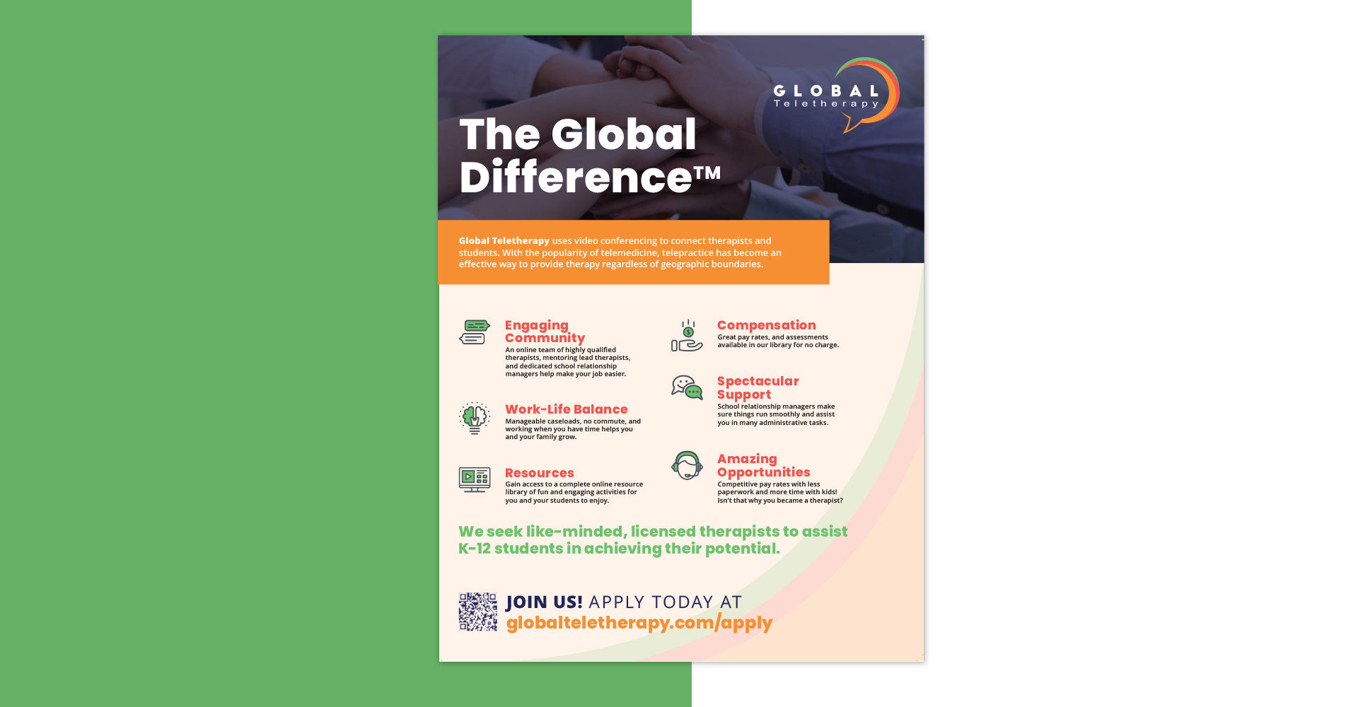 Global teletherapy flyer design