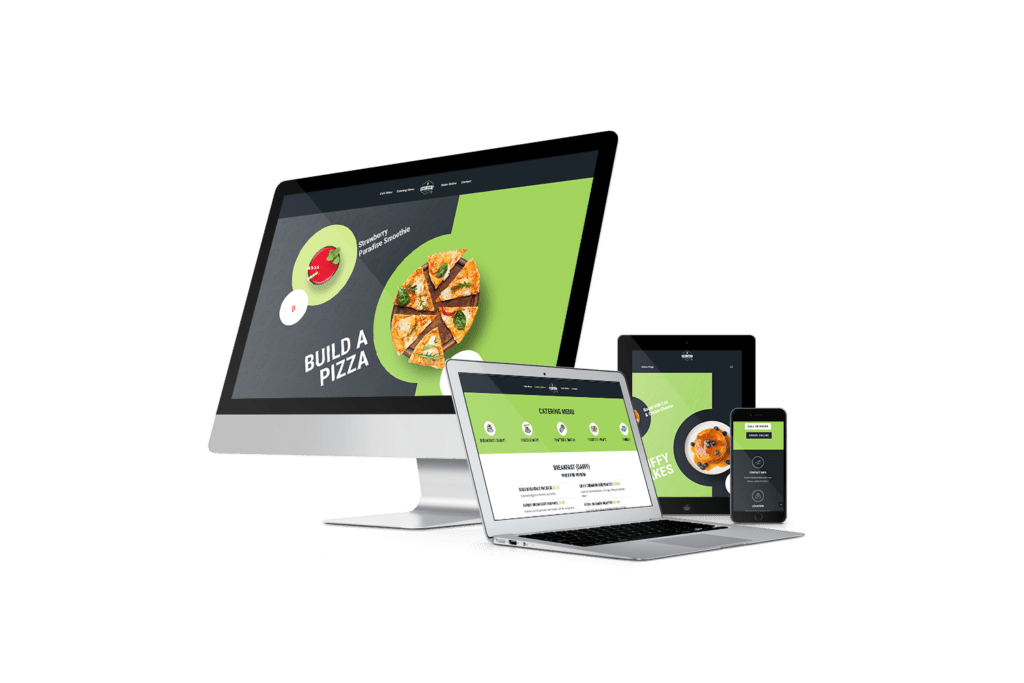 Chef Dan website design on desktop, laptop, tablet and mobile screens