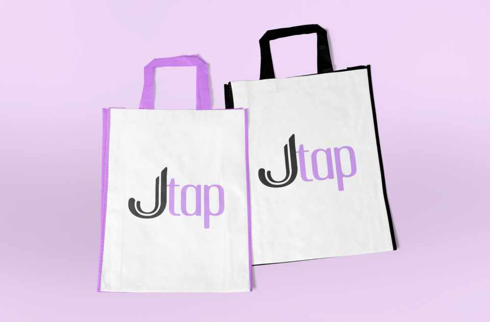 JTAP logo on tote bags